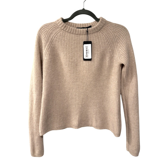 NWT! Jenni Kayne XS Iconic 100% CASHMERE Fisherman Sweater $425 Oatmeal Neutral - Picture 3 of 14